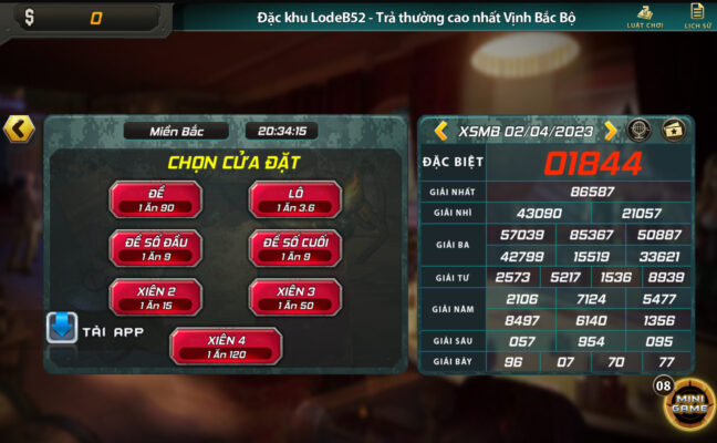 Tỷ lệ trả thưởng rất cao