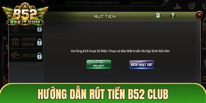 Rút tiền B52 Club thu lợi nhuận khi thắng cược