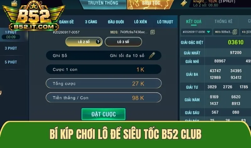 Bí kíp chơi Lô Đề Siêu Tốc B52 club siêu hay