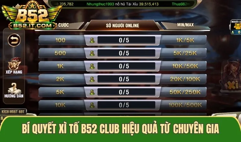 Bí quyết Xì tố B52 club hiệu quả từ chuyên gia