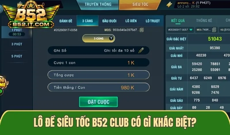 Lô đề siêu tốc B52 club có gì khác biệt?
