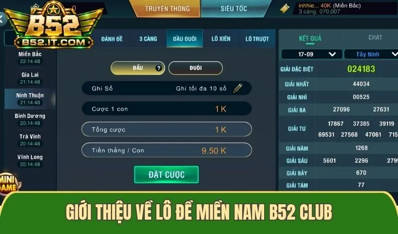 Giới thiệu về lô đề miền nam B52 club