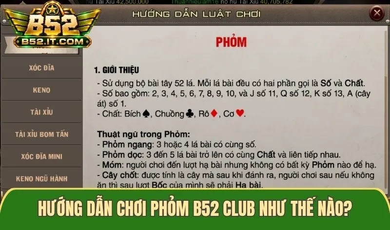 Hướng dẫn chơi Phỏm B52 club như thế nào?