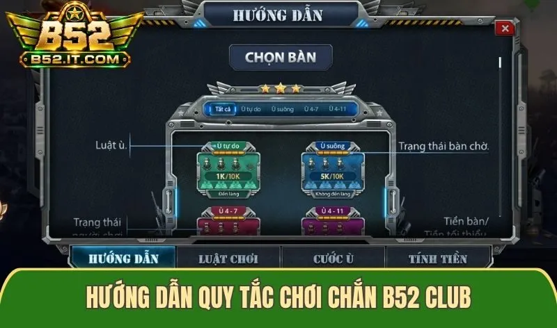 Hướng dẫn quy tắc chơi Chắn B52 club