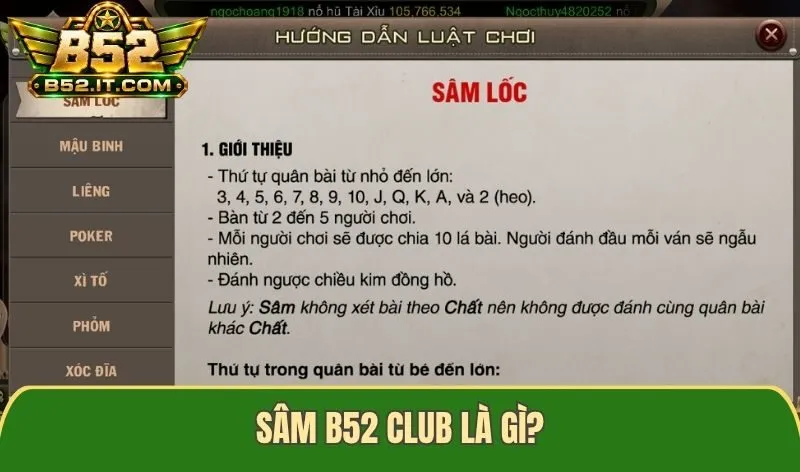 Sâm B52 club là gì?