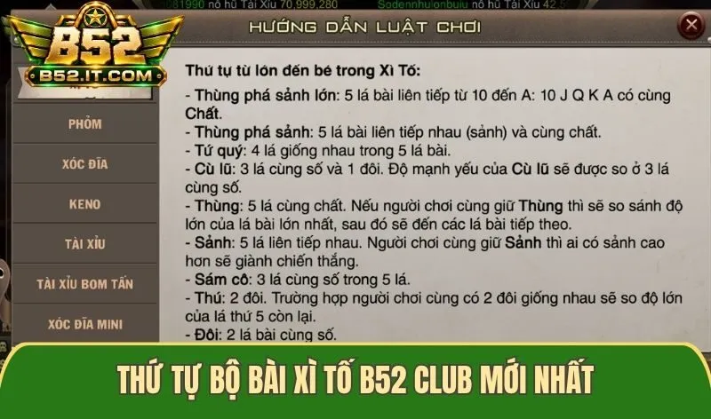 Cách chơi Xì Tố B52 Club mới nhất