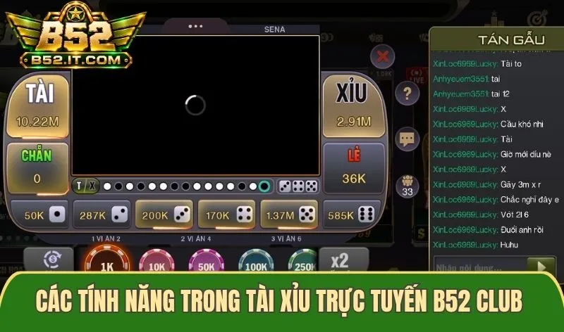 Các tính năng trong Tài xỉu trực tuyến B52 club